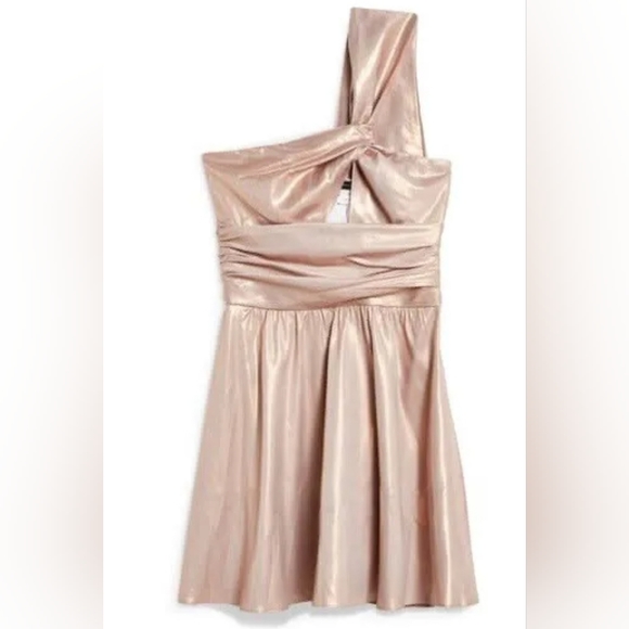 Top Shop Metallic Keyhole Dress - Picture 2 of 4